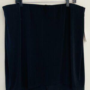 Sympli Grand Women's Plus Size 1G/1X Black Knit Pull On Mini Skirt Top Extender